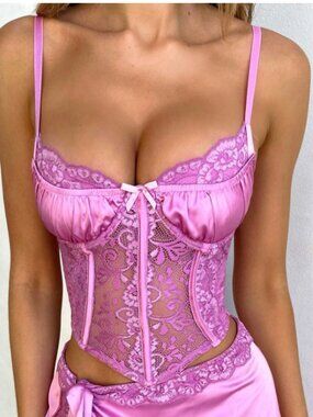 NWT Outcast Hadleigh Corset Top in Purple, size small